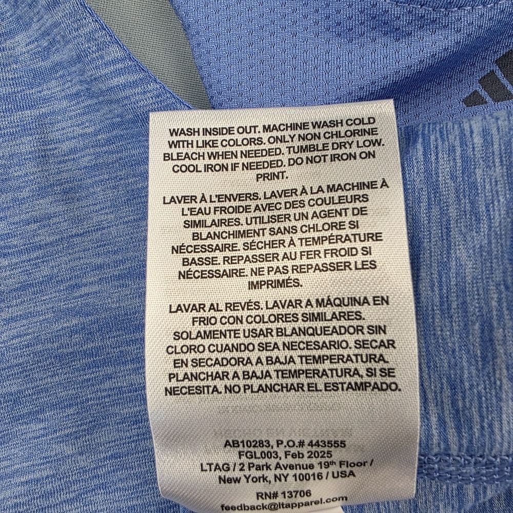 NEW WT Adidas Girls Melange Training Athletic Tank Size XS 6 6X Blue w/ LT Blue - Picture 8 of 8